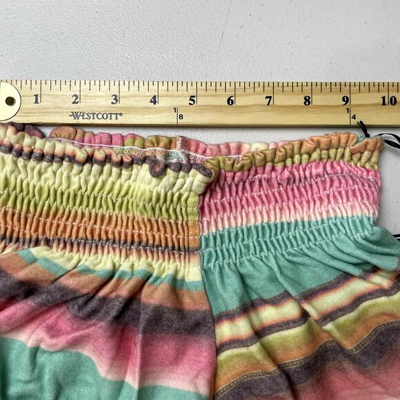 Michael Lauren Revolve Women Pastel Color Stripe Smock Elastic Shorts XSmall NWT - Picture 4 of 7